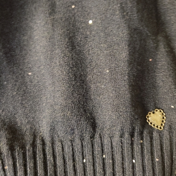 NEW! Italian Imported Starry Night Navy Knit Sequined Sweater - Picture 3 of 3